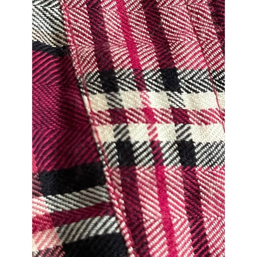 BeBop Juniors Plaid Overall Romper Shorts Sz S Magenta Black Adjustable Strap - Picture 8 of 8